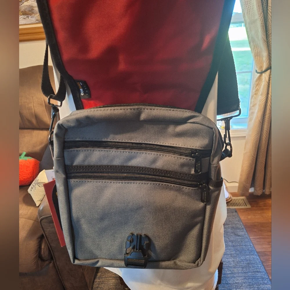 Black and Gray Messenger Bag